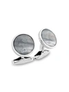 ZEGNA STERLING SILVER & MOTHER-OF-PEARL MONKEY CUFFLINKS,0400012777880