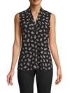 ANNE KLEIN Printed Sleeveless Blouse,0400012775628