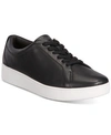 Fitflop Woman Sneakers Black Size 7 Soft Leather In Black White
