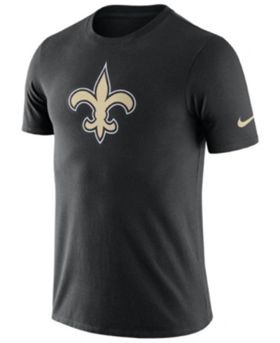 Nike Men's New Orleans Saints Dri-fit Cotton Essential Logo T-shirt In Black