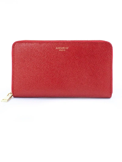 Avenue 67 Red Leather Wallet In Rosso