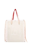 CHRISTIAN LOUBOUTIN CABALACE SMALL TOTE IN BEIGE FABRIC,11418823