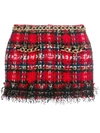 BALMAIN TARTAN TWEED MINI SKIRT