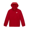 Nike Sportswear Club Big Kids' Pullover Hoodie In University Red/white