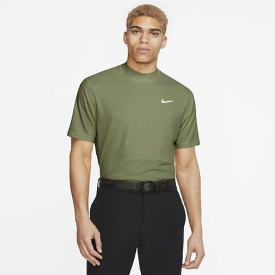 Nike Dri-fit Tiger Woods Men's Mock-neck Golf Top In Medium Olive