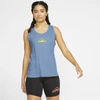 Nike City Sleek Women's Trail Running Tank In Psychic Blue,laser Orange