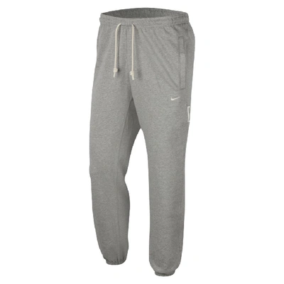 Nike Men's Standard Issue Dri-fit Basketball Pants In Dark Grey Heather/pale Ivory