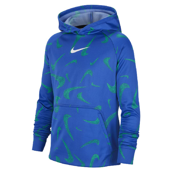 Nike Therma Big Kids' (boys') Printed Pullover Training Hoodie In Blue ...