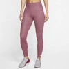 Nike One Luxe Women's Heathered Mid-rise Leggings In Desert Berry,clear