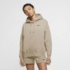 Nike Sportswear Women's Fleece Hoodie (oatmeal) In Oatmeal,black