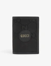 GUCCI BLACK OFF THE GRID RECYCLED-NYLON AND LEATHER PASSPORT CASE,R03277811