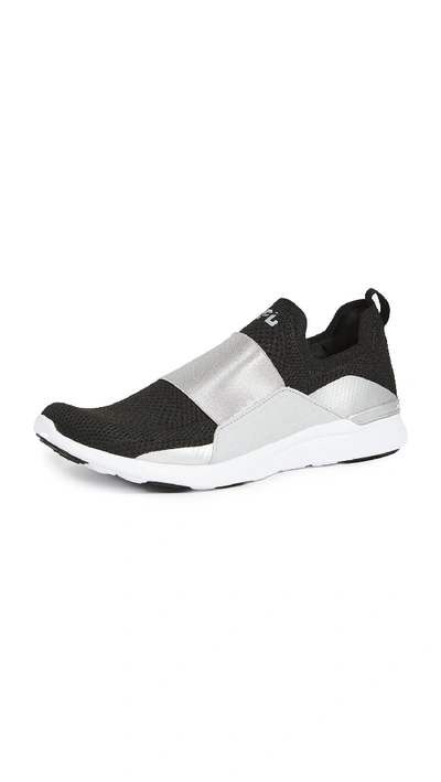 Apl Athletic Propulsion Labs Techloom Bliss Running Trainers In Black/reflective Silver/white