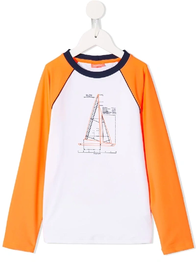 Sunuva Kids' Ship Blueprint Rash Top In White