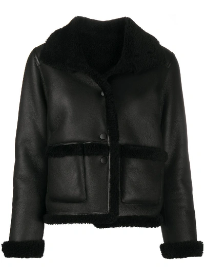 Tory Burch Shearling-lined Jacket In Black