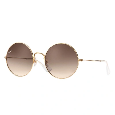 Ray Ban Sunglasses Female Ja-jo - Gold Frame Brown Lenses 55-20