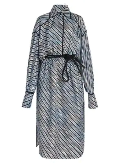 Fendi Women's Sky Lines Silk Shirtdress In Piano