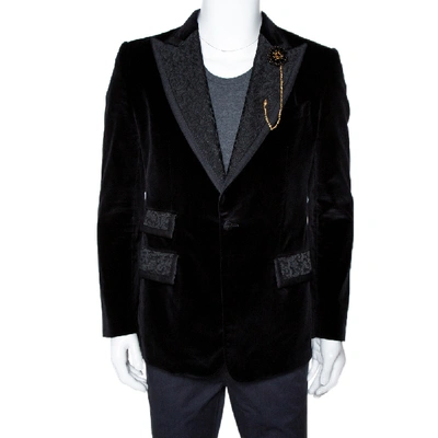 Pre-owned Dolce & Gabbana Black Velvet Casino Tuxedo Jacket M