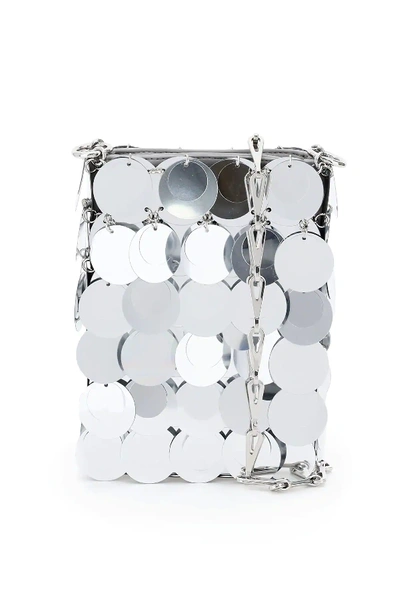 Paco Rabanne Sac Soir Sparkle Mini Pochette In Silver