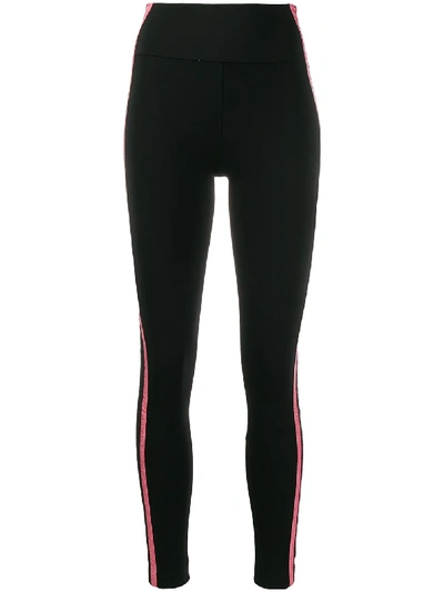 No Ka'oi Textured Side Stripe Leggings In Black