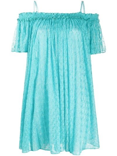 Missoni Off-the-shoulder Dress In Blue