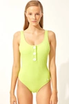 SOLID & STRIPED THE ANNE-MARIE BUTTON SWIMSUIT