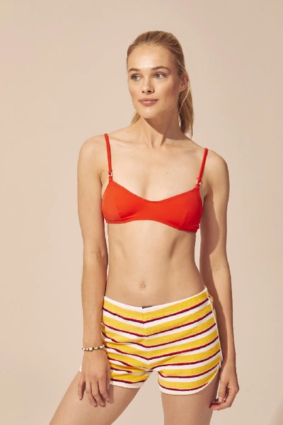 Solid & Striped Terry Cloth Shorts In Tweety Terry