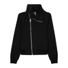Rick Owens Asymmetric Zip Organic Cotton Jacket In Black