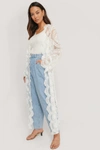 THE FASHION FRACTION X NA-KD Lace Maxi Caftan White