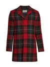 SAINT LAURENT PLAID WOOL-BLEND COAT,400012782122