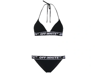 Pre-owned Off-white Logo-tape Bikini Black/white