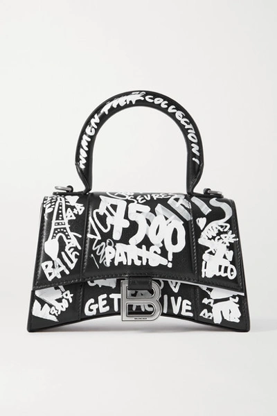 Balenciaga Graffiti Hourglass Top Handle Bag XS - Black Mini Bags, Handbags  - BAL180667