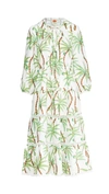 FARM RIO Swinging Palm Linen Dress