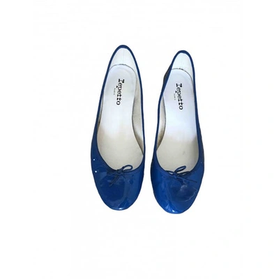 Pre-owned Repetto Blue Patent Leather Ballet Flats