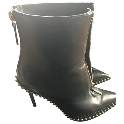 Pre-owned Alexander Wang Black Leather Ankle Boots