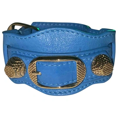 Pre-owned Balenciaga Blue Leather Bracelets