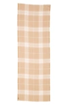 Burberry Giant Check Print Wool & Silk Scarf In Fawn