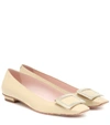 ROGER VIVIER BELLE VIVIER LEATHER BALLET FLATS,P00494970