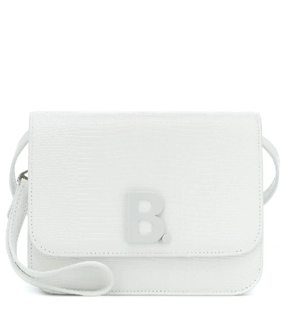 Balenciaga B. Small Leather Shoulder Bag In White