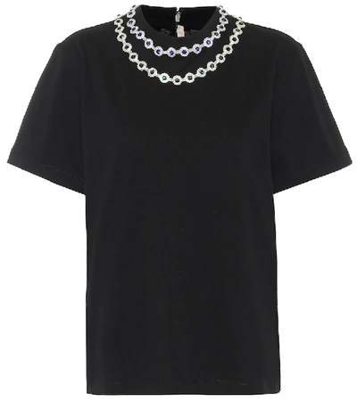 Christopher Kane Crystal-embellished Cotton-jersey T-shirt In Black