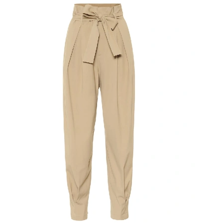 Red Valentino High-rise Tapered Paperbag Pants In Brown