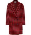 RED VALENTINO CHECKED WOOL-BLEND COAT,P00485337
