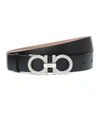 FERRAGAMO GANCINI EMBELLISHED LEATHER BELT,P00487030