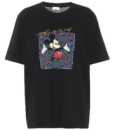 Saint Laurent X Disney® Cotton-jersey T-shirt In Black
