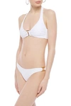 HEIDI KLEIN CORE RUCHED STRETCH-PIQUÈ HALTERNECK BIKINI TOP,3074457345622916723