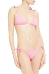 Onia Kate Textured Low-rise Bikini Briefs In Pink