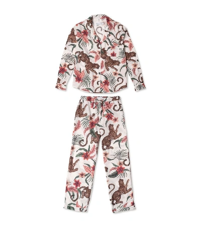 Desmond & Dempsey Soleia Printed Organic Cotton-voile Pyjama Set In Creammulti