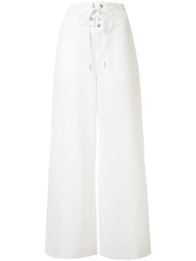 Dion Lee Rope-detail Straight-leg Trousers In Ivory