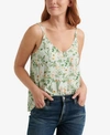 LUCKY BRAND FLORAL-PRINT BUTTON-FRONT CAMISOLE TOP