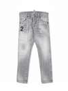Dsquared2 Kids Jeans With Application In Grigio