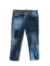Dsquared2 Teen Distressed Straight-leg Jeans In Denim